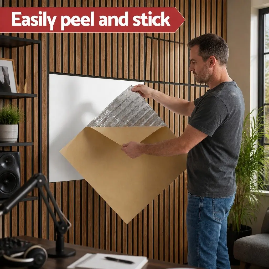 Self Adhesive Wall Panels Peel and Stick Tiles 68x68cm Brown Home Decor Feature
