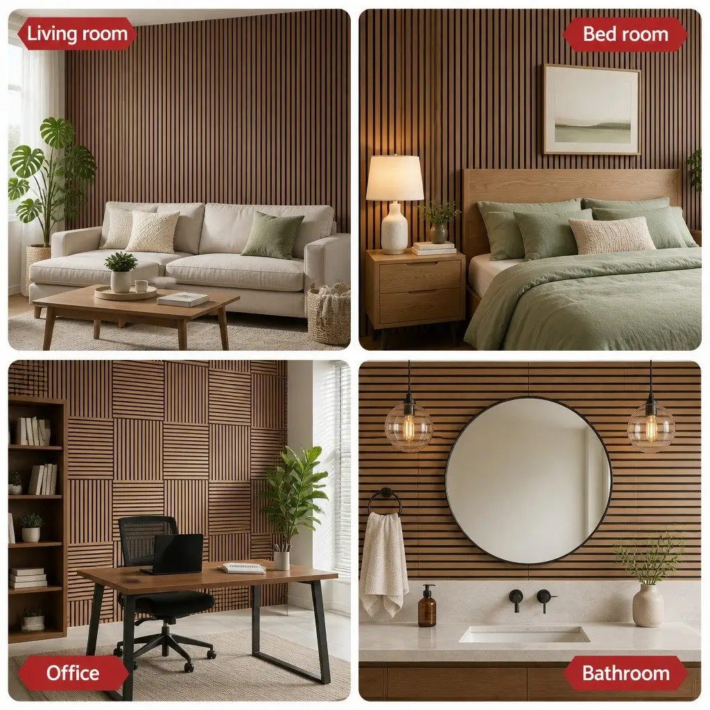 Self Adhesive Wall Panels Peel and Stick Tiles 68x68cm Brown Home Decor Feature