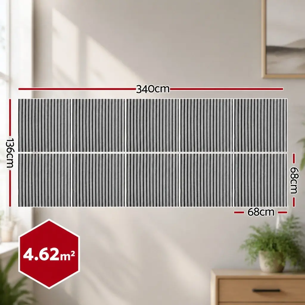 Decorative Wall Panels 68x68cm Grey 10 Pack for Easy Installation