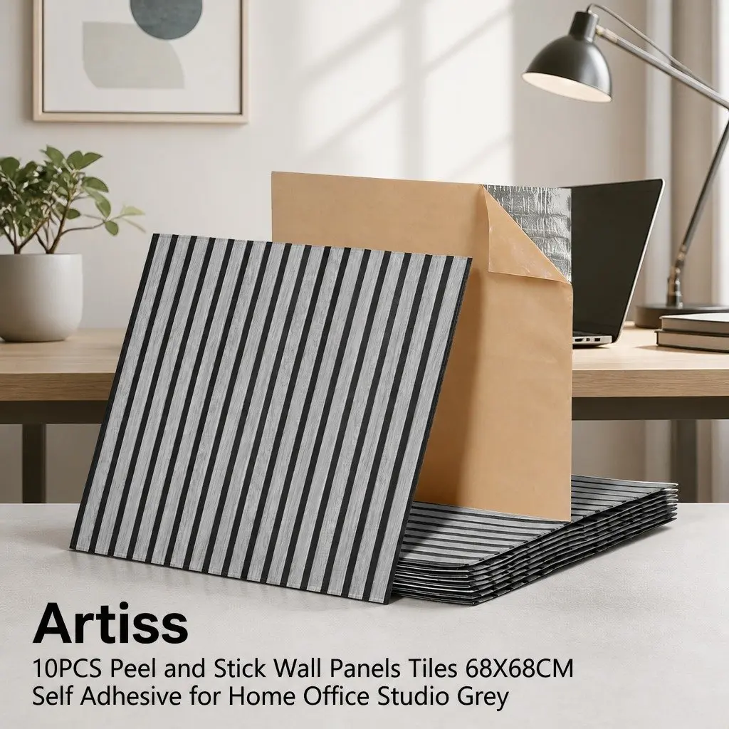 Decorative Wall Panels 68x68cm Grey 10 Pack for Easy Installation
