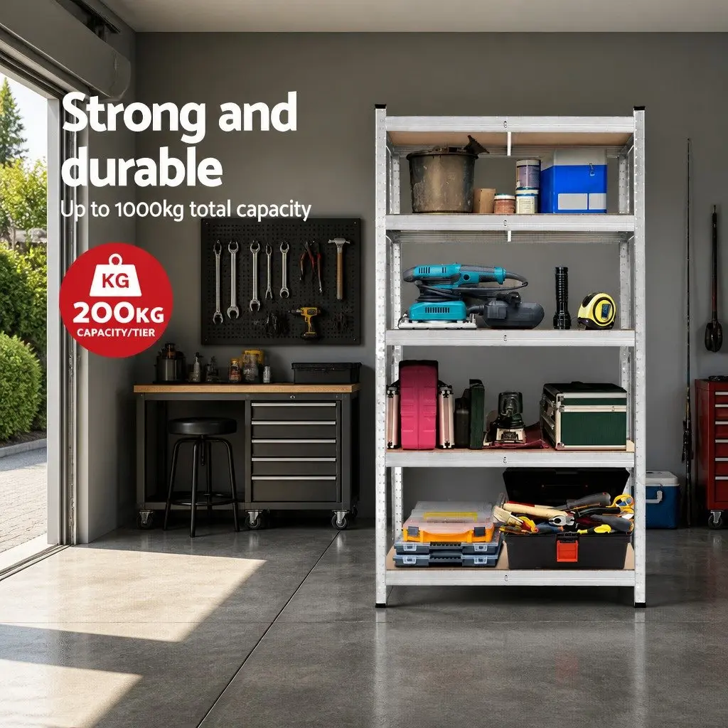 Warehouse Shelving Rack for Garage Storage 1.8M Steel Metal Boltless Unit