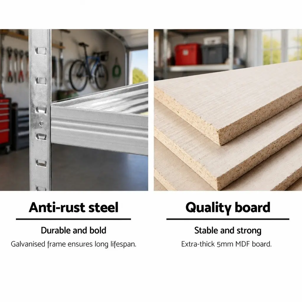 Warehouse Shelving Rack for Garage Storage 1.8M Steel Metal Boltless Unit