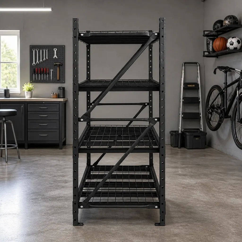 Black Garage Shelving Rack 2M x 2M
