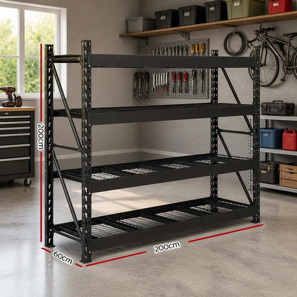 Garage Shelving Rack Storage Shelve 2M x 2M Black