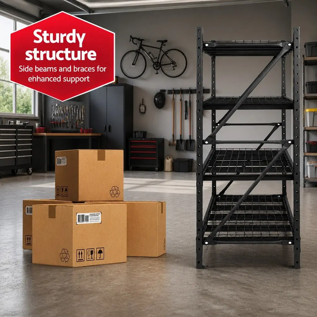 Garage Shelving Rack Storage Shelve 2M x 2M Black