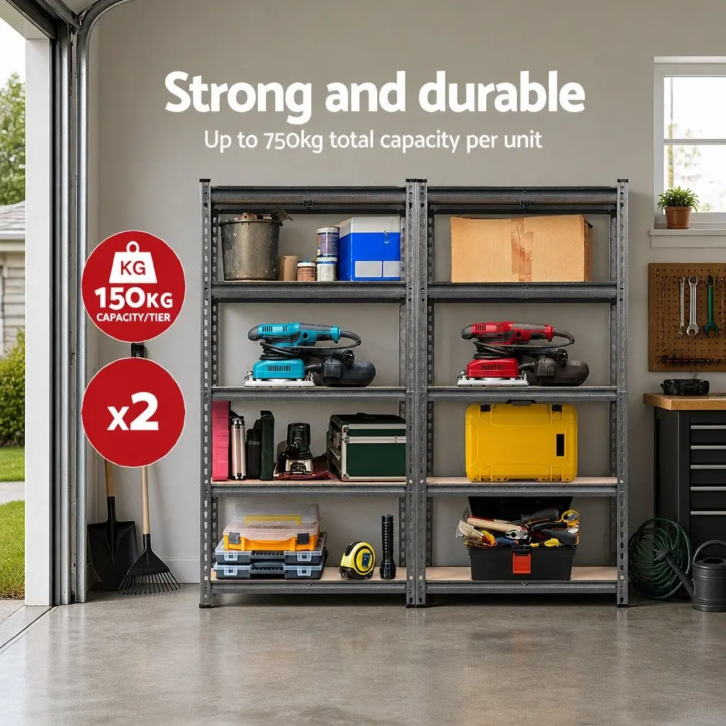 Storage Shelving Rack Garage Warehouse 2x1.5M Steel Shelf System