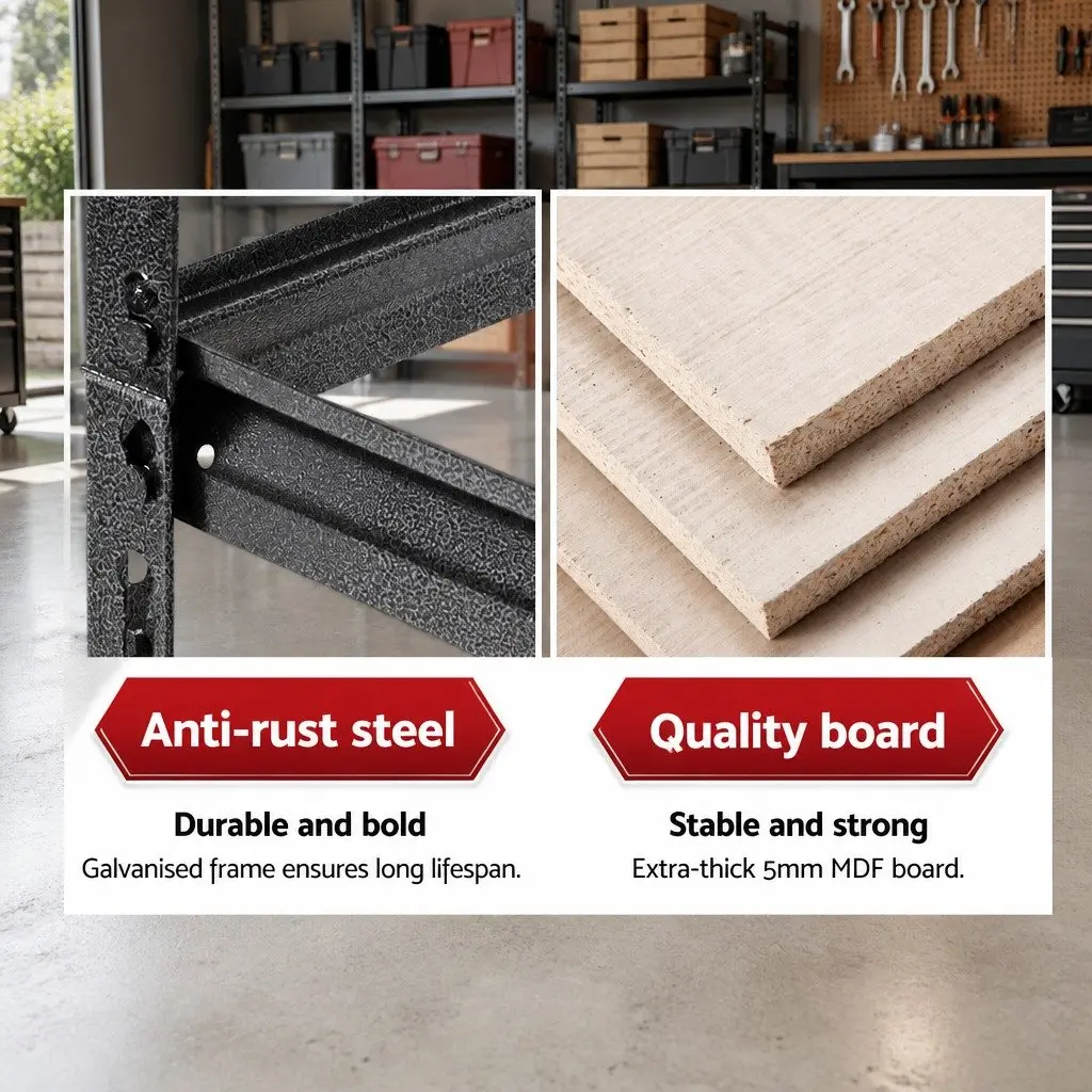 Garage Shelving Unit for Warehouse Storage 1.5M Charcoal