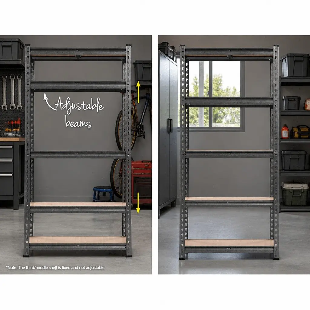 Garage Shelving Unit for Warehouse Storage 1.5M Charcoal