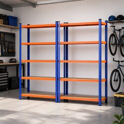 2 x 1.8M Garage Storage Rack 5-Tier Shelving Unit Heavy Duty Warehouse Organiser