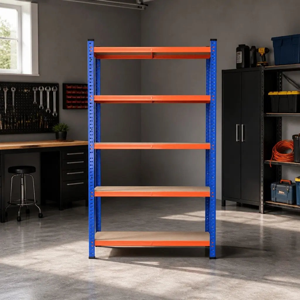5-Tier Storage Rack Garage Workshop Organiser 1.8M Heavy-Duty Adjustable Shelving Unit