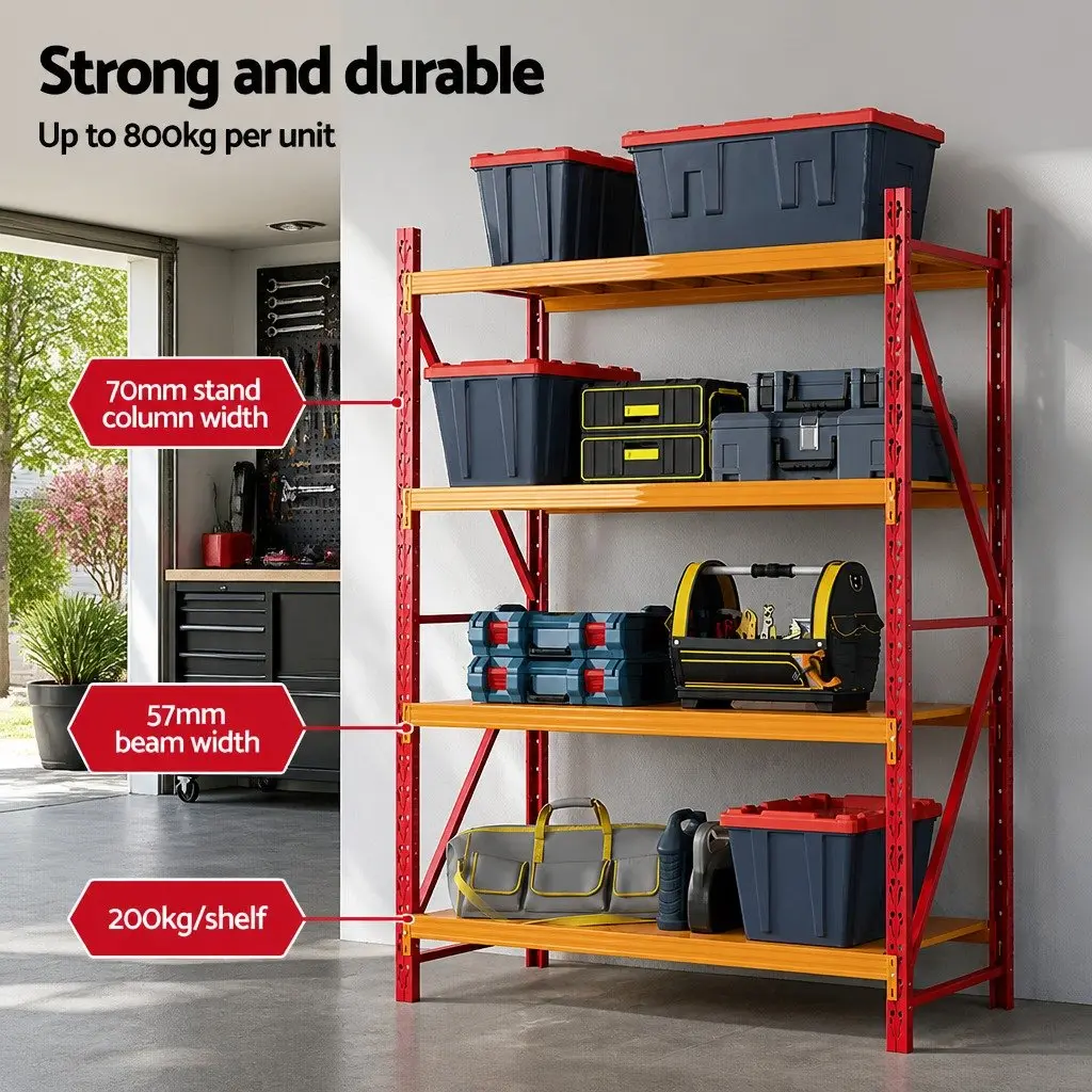 Warehouse Shelving Unit Garage Storage Rack 2m x 1.5m Adjustable Steel Frame