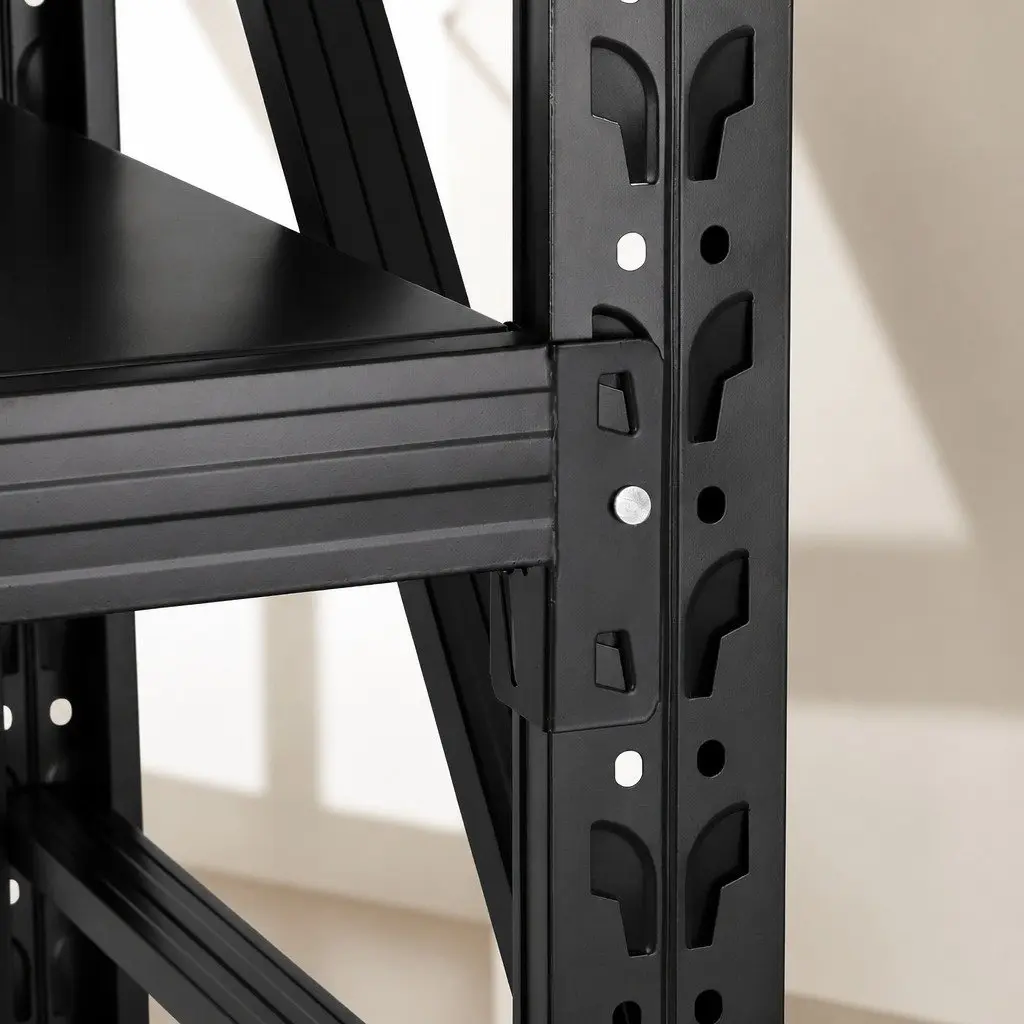 Garage Shelving Unit for Warehouse Storage 2M x 1.8M x 0.6M Black
