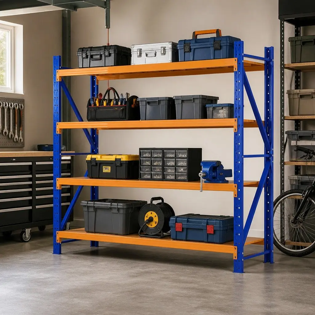 Warehouse Shelving Unit 2M x 1.8M Garage Storage Rack 4 Tier Adjustable Shelves