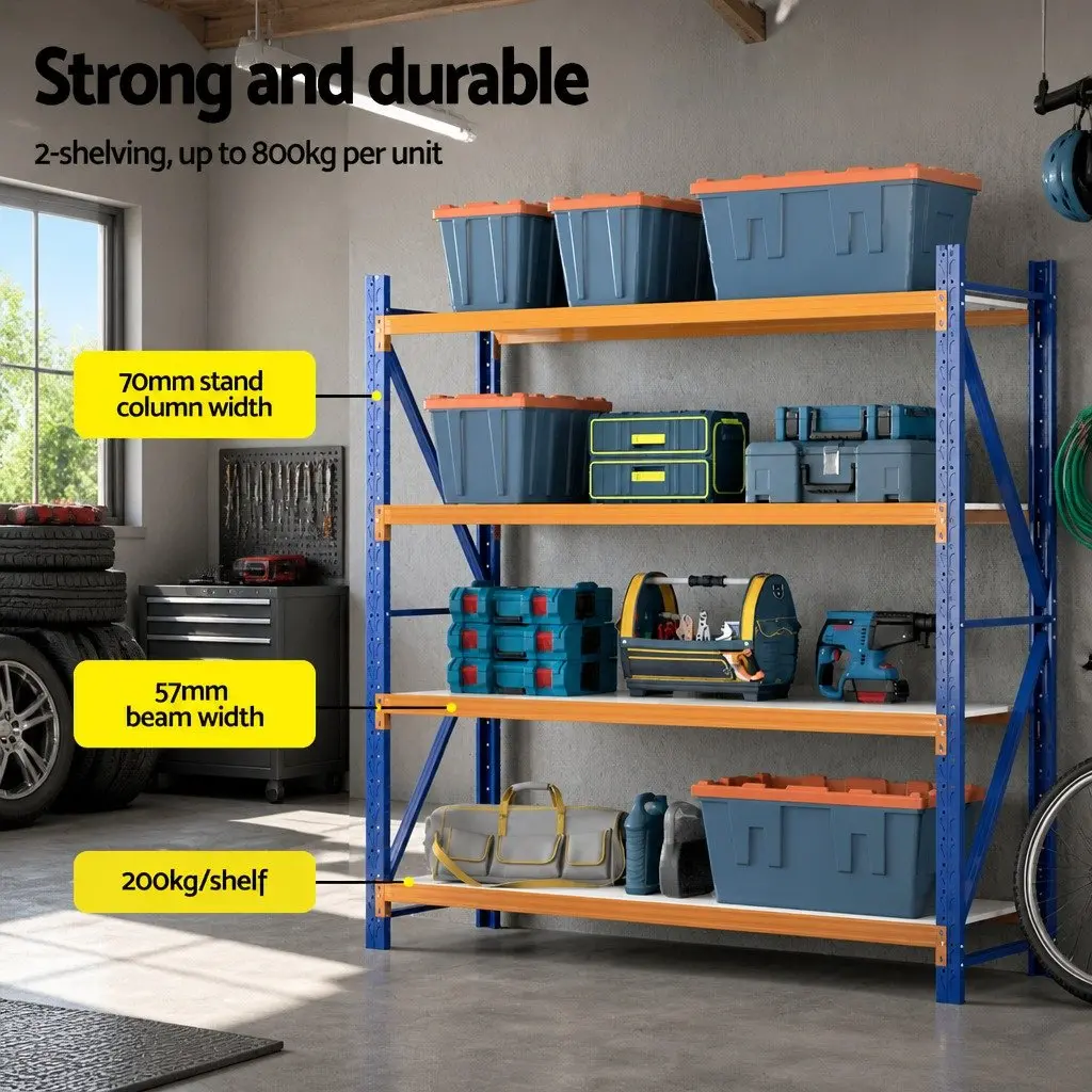 Heavy Duty Garage Shelving Rack 2M x 4M Adjustable Storage Shelf