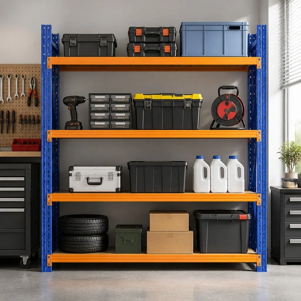 Shelving Unit Garage Storage Rack 2M x 2M Heavy Duty Steel Multi-Tier Blue