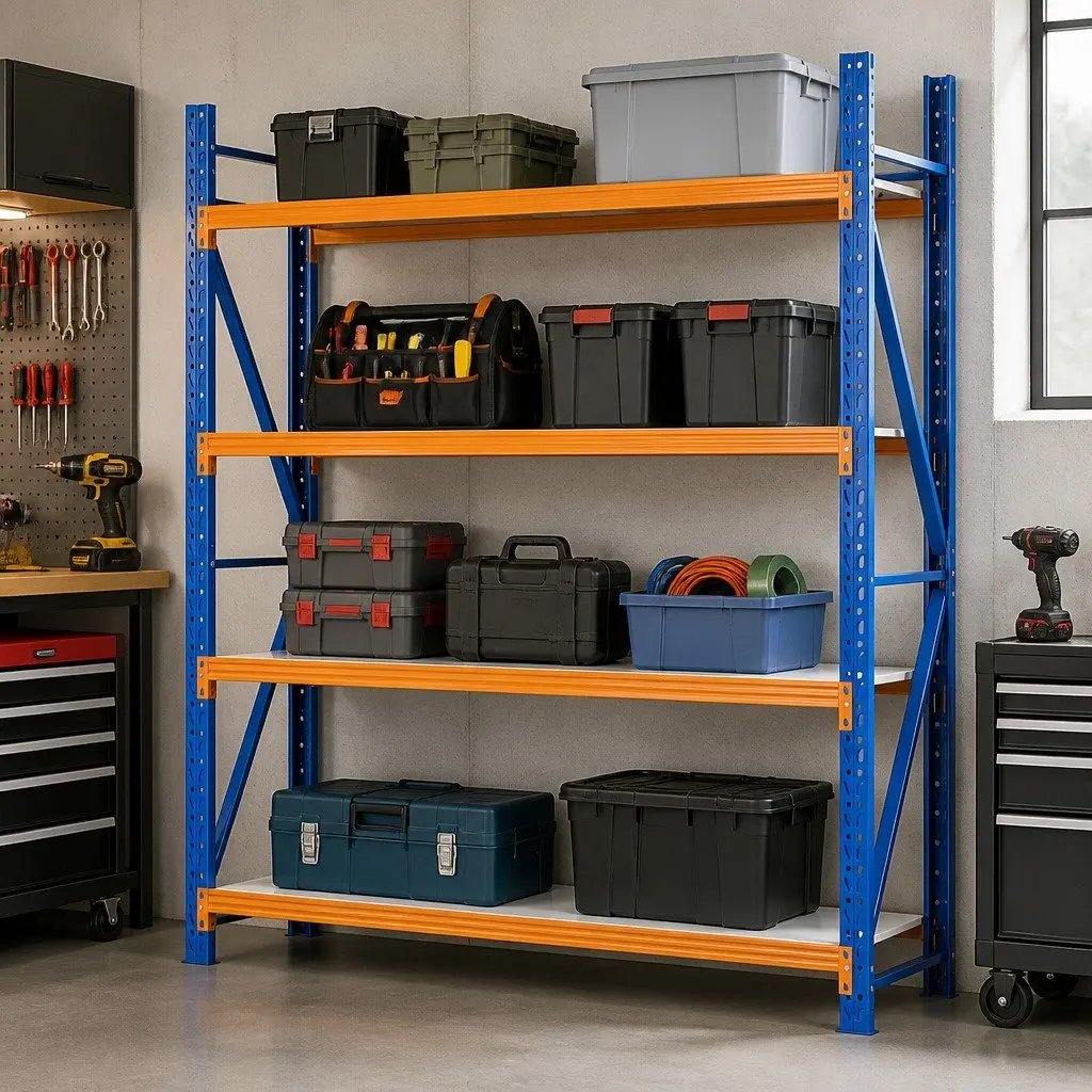 Shelving Unit Garage Storage Rack 2M x 2M Heavy Duty Steel Multi-Tier Blue