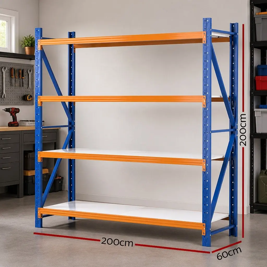 Garage Shelving Unit for Warehouse 2M x 2M Heavy Duty Storage Rack Blue
