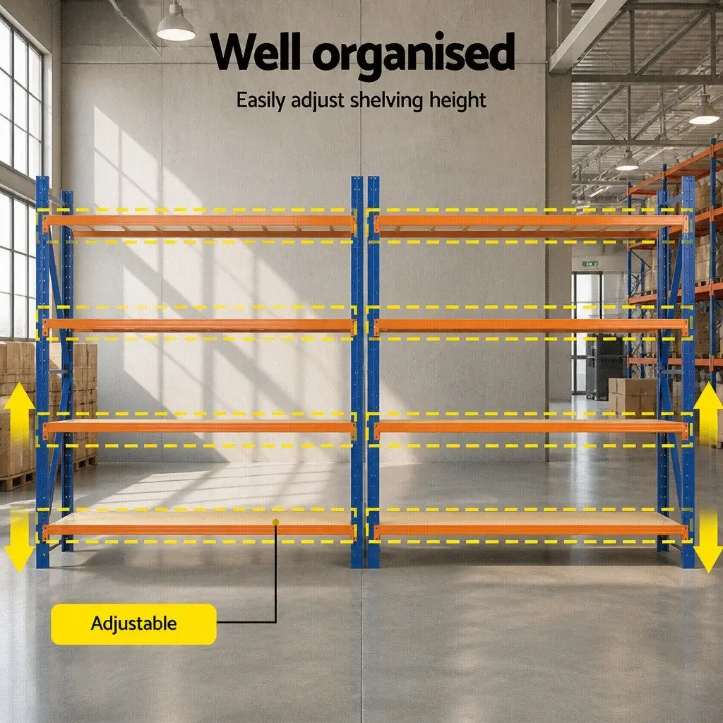 Garage Shelving Unit Heavy Duty Storage Rack Adjustable Shelf 4M x 2.4M