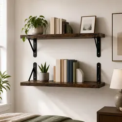 Floating Wall Shelves 2Pcs: 39.5cm L, 30cm W, 18kg Capacity