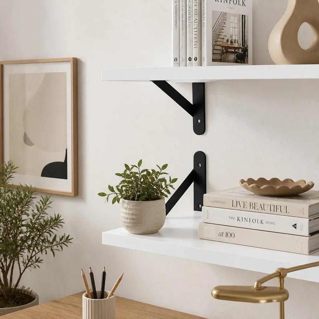 Floating Wall Shelves Deep Mounted Display Storage Bedroom Living Room 2 Pieces