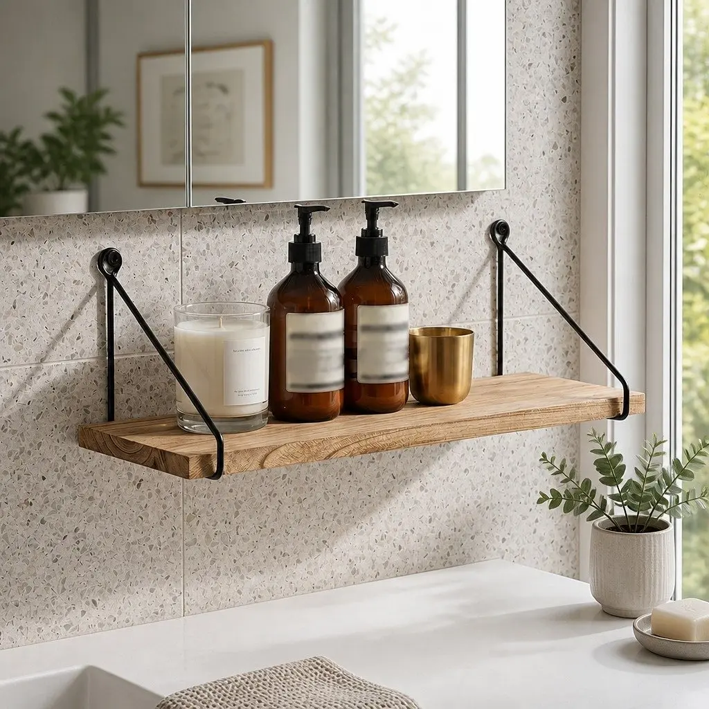 Floating Wall Mounted Shelves Rustic 2Pcs Storage Display Bedroom Living Room