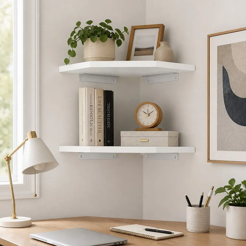 2 Pcs Corner Wall Shelves