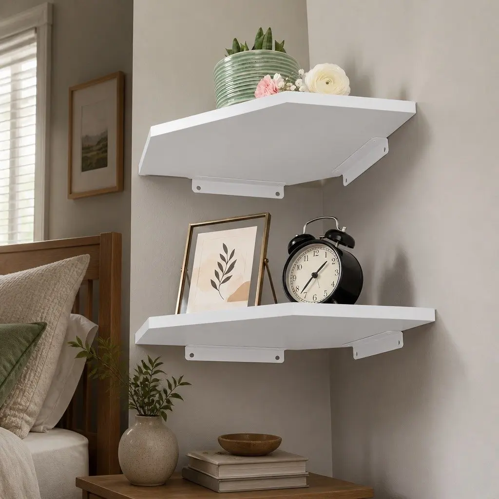 2 Pcs Corner Wall Shelves