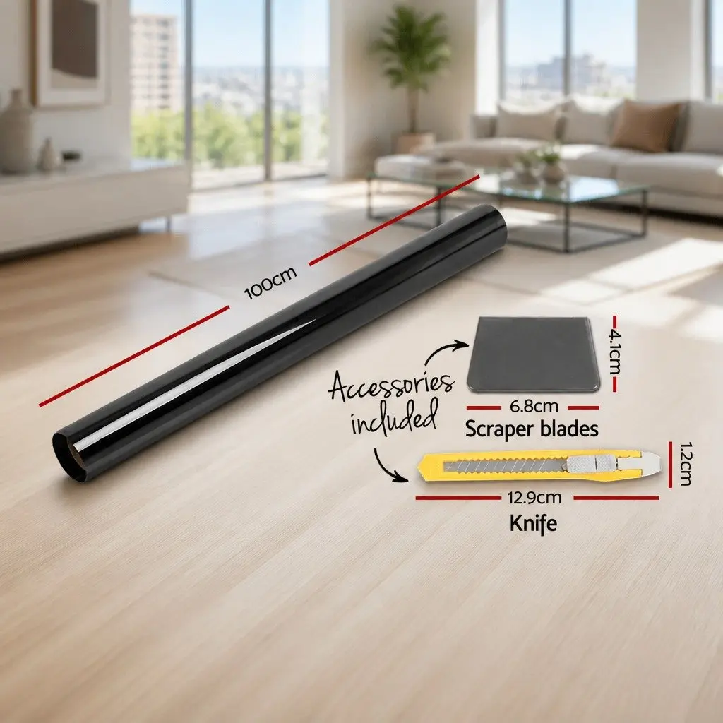 5% VLT Black Window Tint Film Roll 100cm x 30m