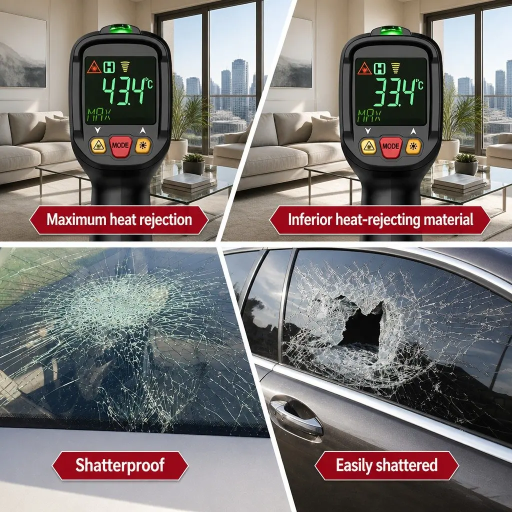 5% VLT Black Window Tint Film Roll 100cm x 30m