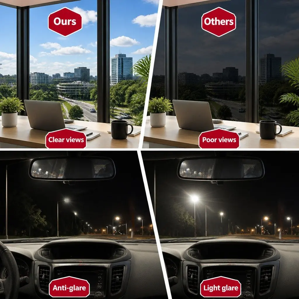 Window Tint Film Roll Automotive Home 76cm x 7m Black 5% VLT