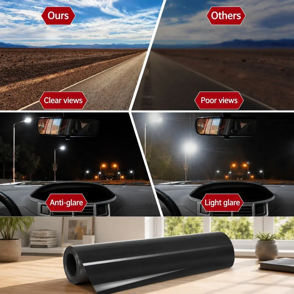 Window Tint Film Automotive Use 76cm x 7m Black 5 VLT