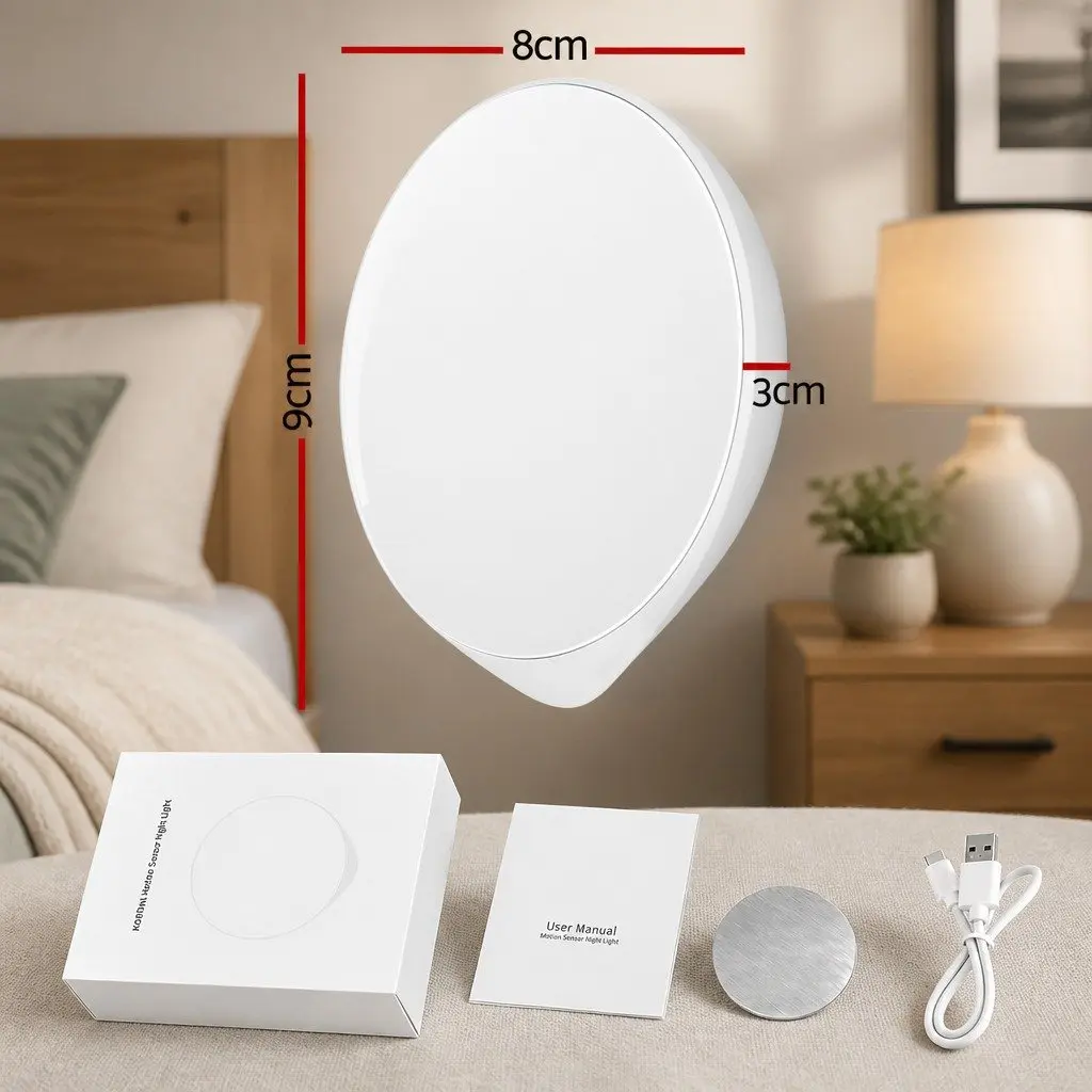 Motion Sensor Night Light USB-C Rechargeable 3 Pack Closet Bedroom Kitchen Stair