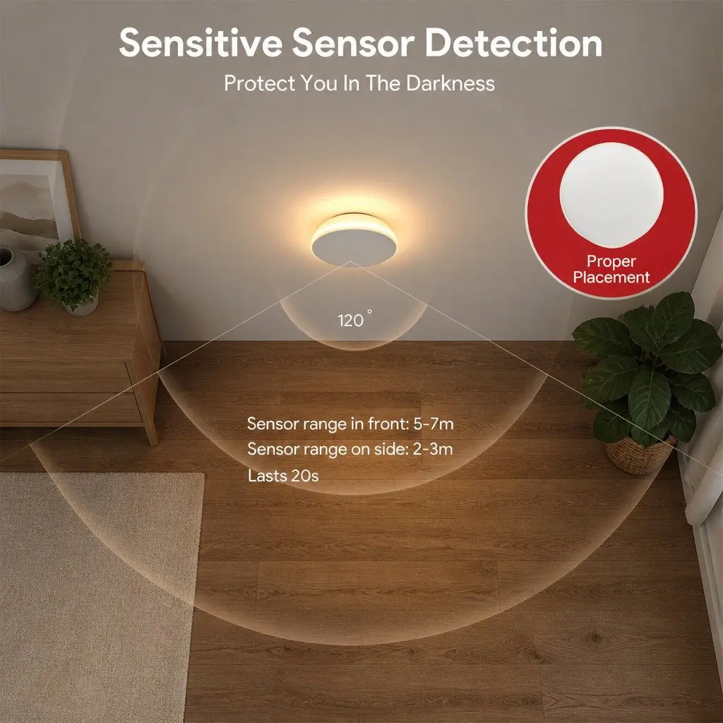Motion Sensor Night Light USB-C Rechargeable 3 Pack Closet Bedroom Kitchen Stair