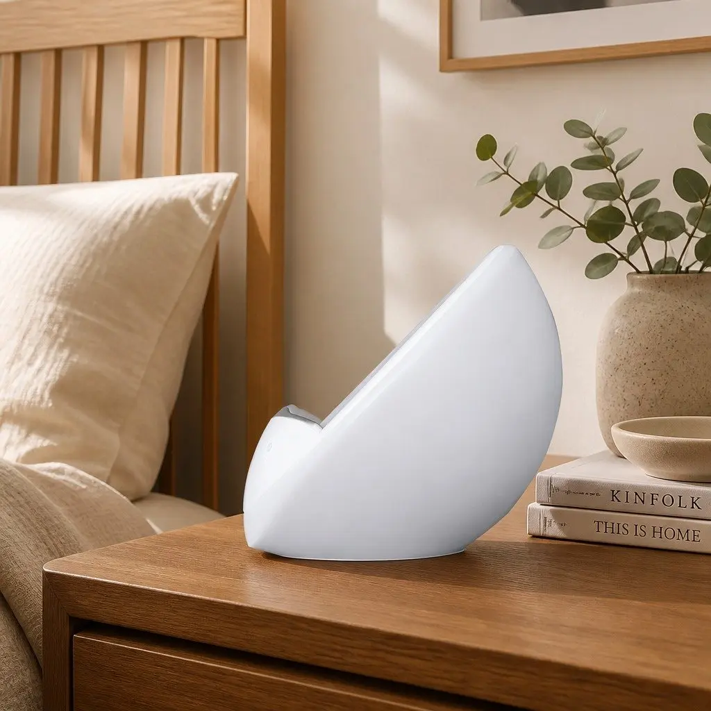 Bedside Table Lamp for Nightstand 15 x 15 x 8.5 cm with Wireless Charger Phone Holder Touch Control Dimmable LED