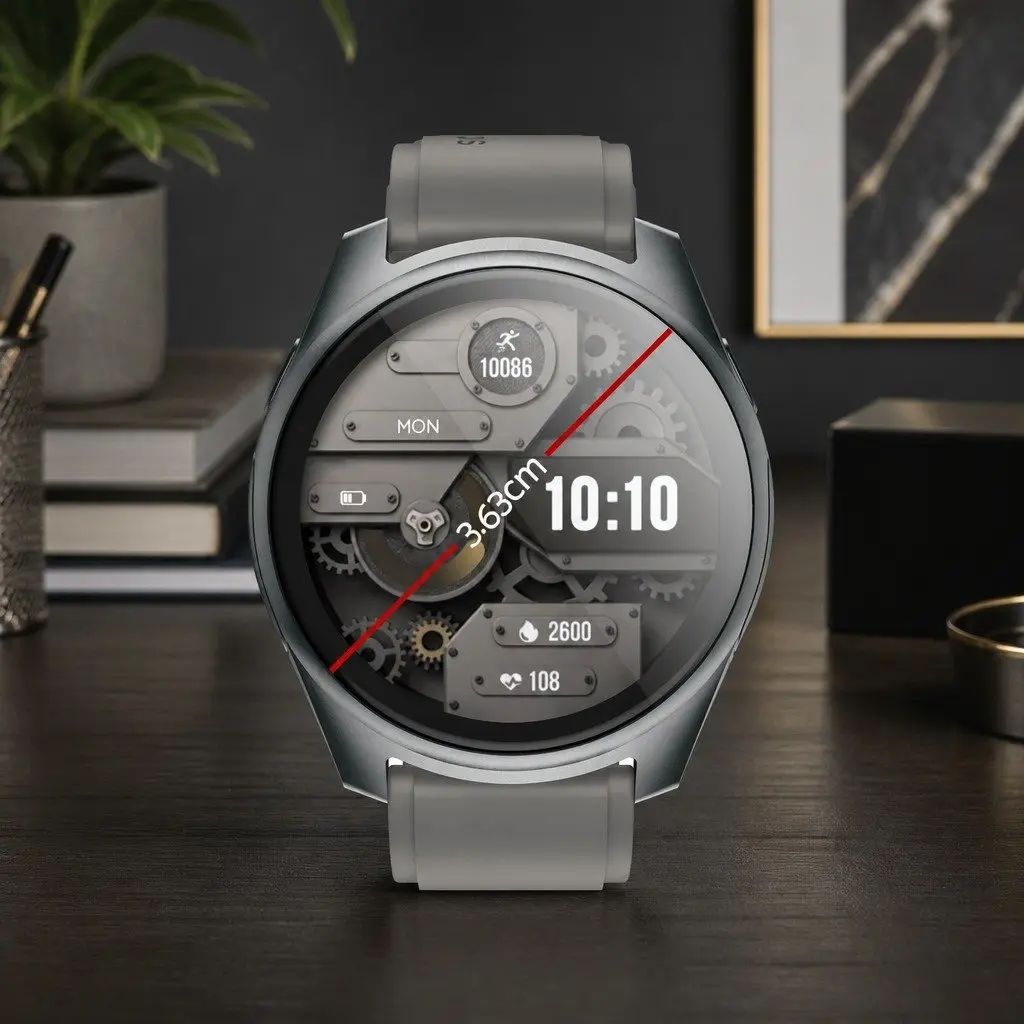 Watch with Pop-Up Earbuds for Fitness 1.43 inch Round Display