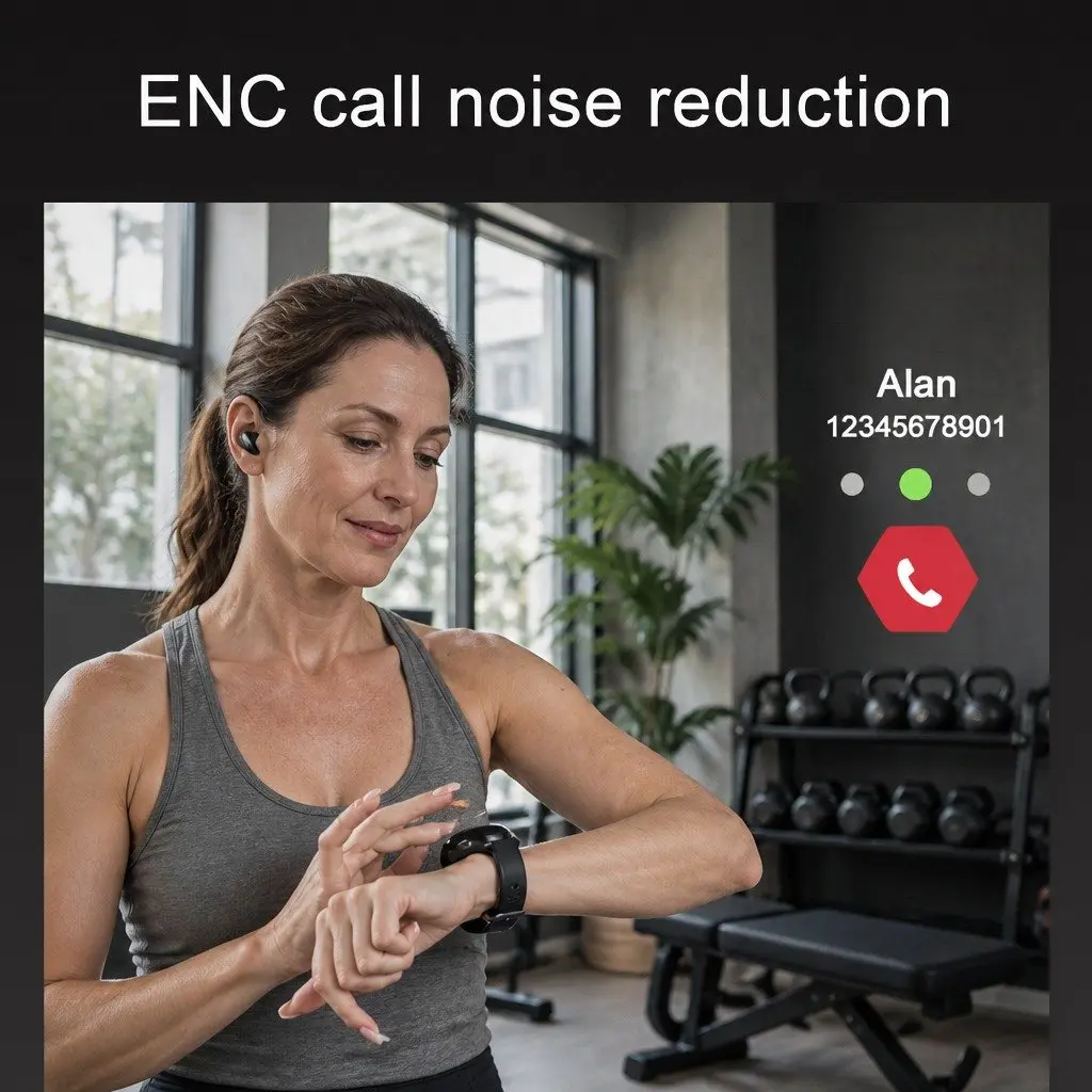 Watch with Pop-Up Earbuds for Fitness 1.43 inch Round Display