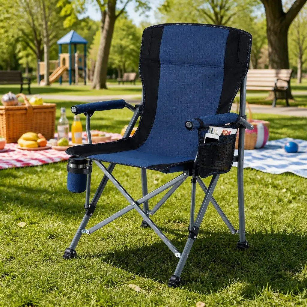 Folding Camping Chair Outdoor Use Lightweight Portable Size 58 x 57 x 93 cm