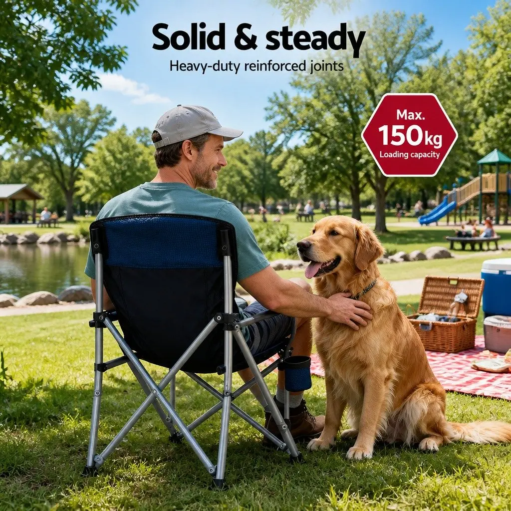 Folding Camping Chair Outdoor Use Lightweight Portable Size 58 x 57 x 93 cm