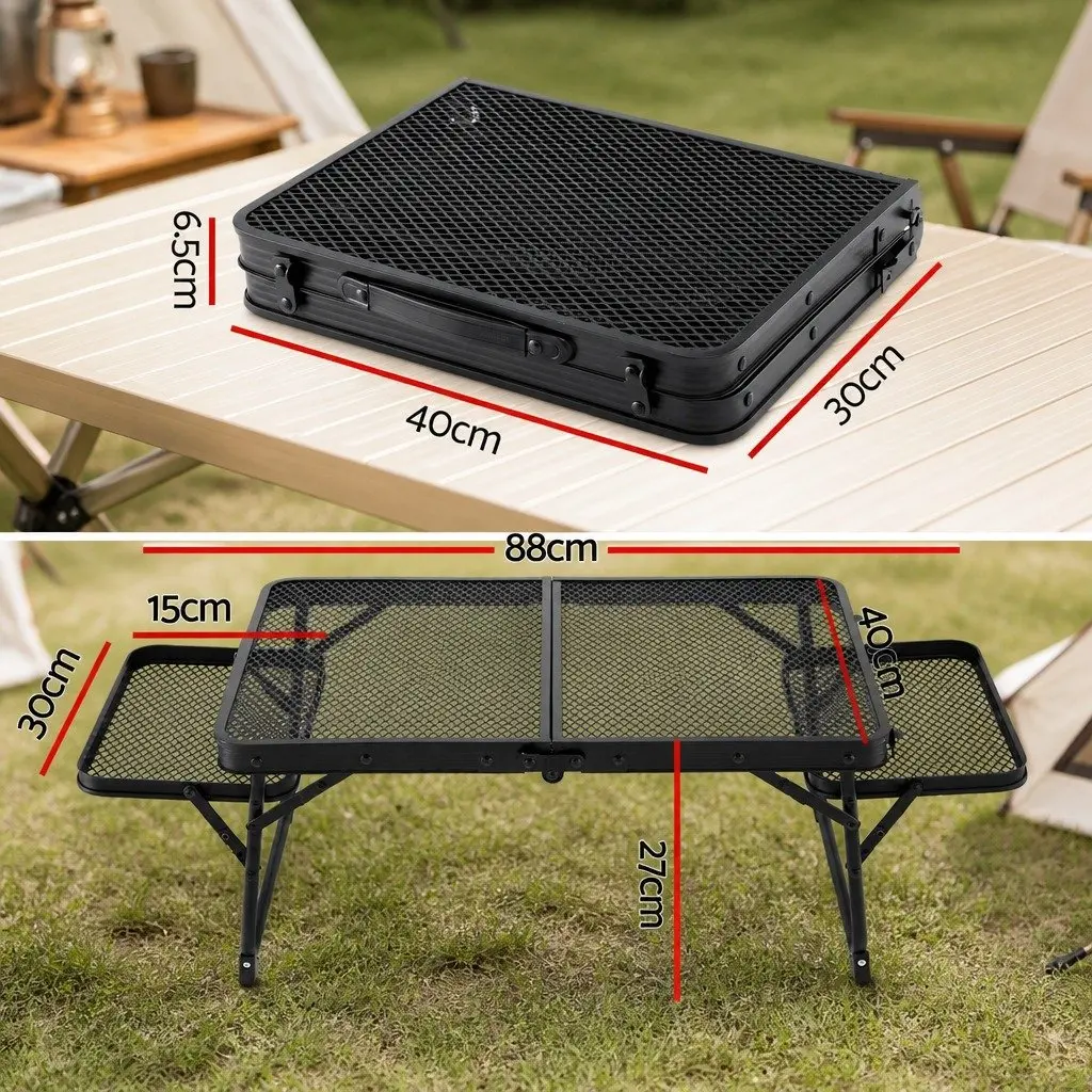 Folding Camping Table Outdoor Portable Mesh Cooking Desktop Lightweight 88x60cm