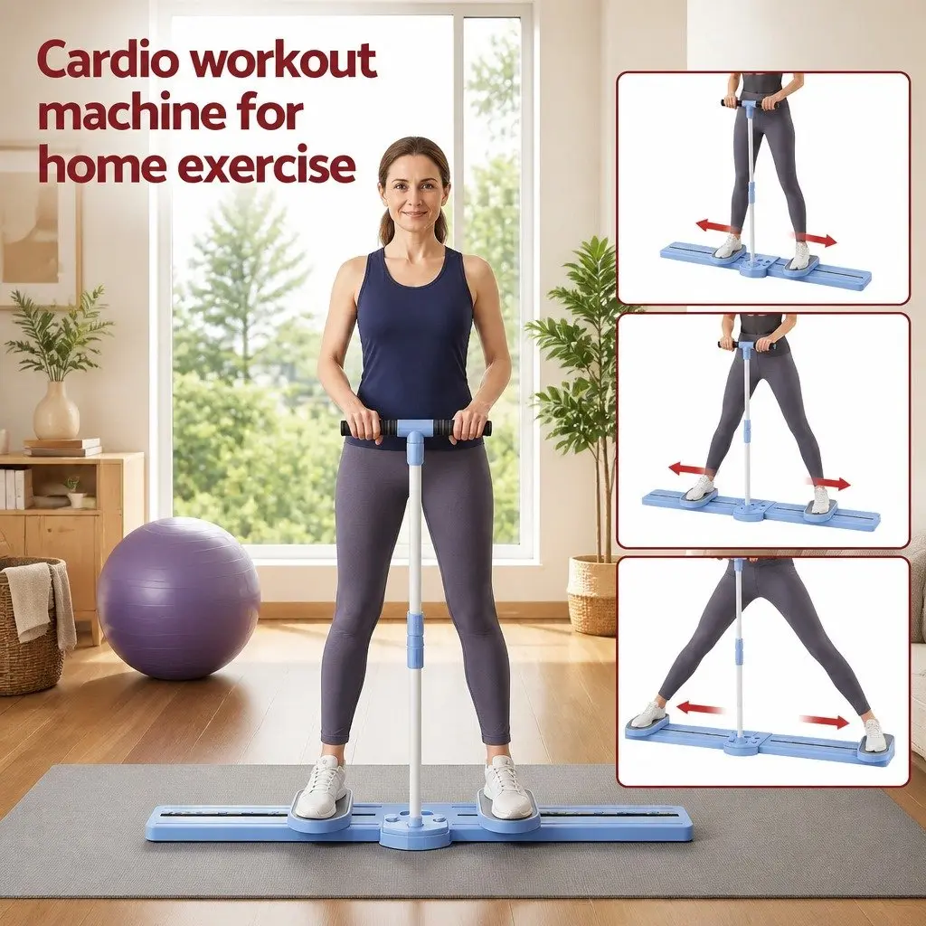 Thigh Hip Exerciser Foldable Ski Leg Trainer Machine Home Fitness Cardio Workout