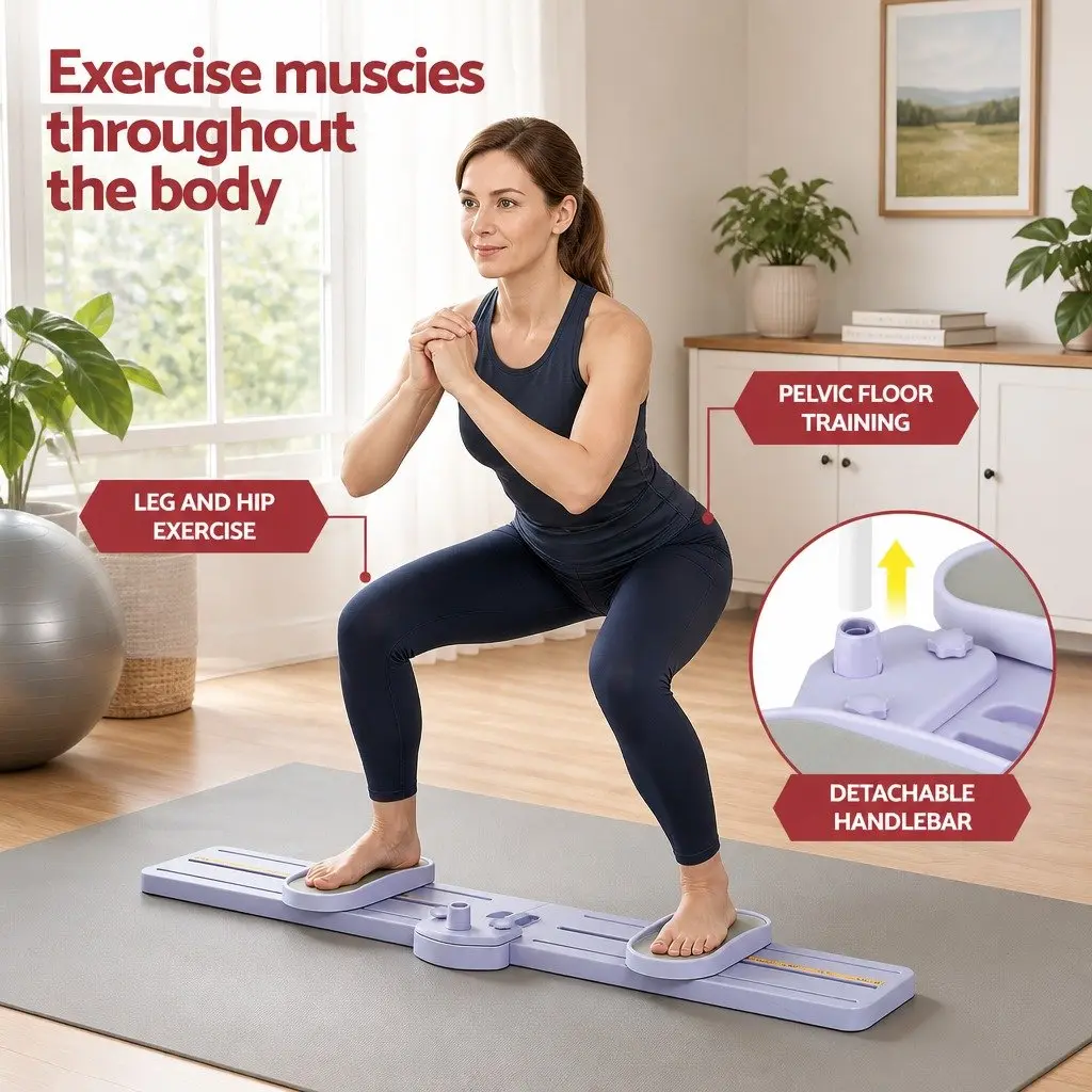 Thigh Hip Exerciser Foldable Ski Leg Trainer Machine Home Fitness Cardio Workout