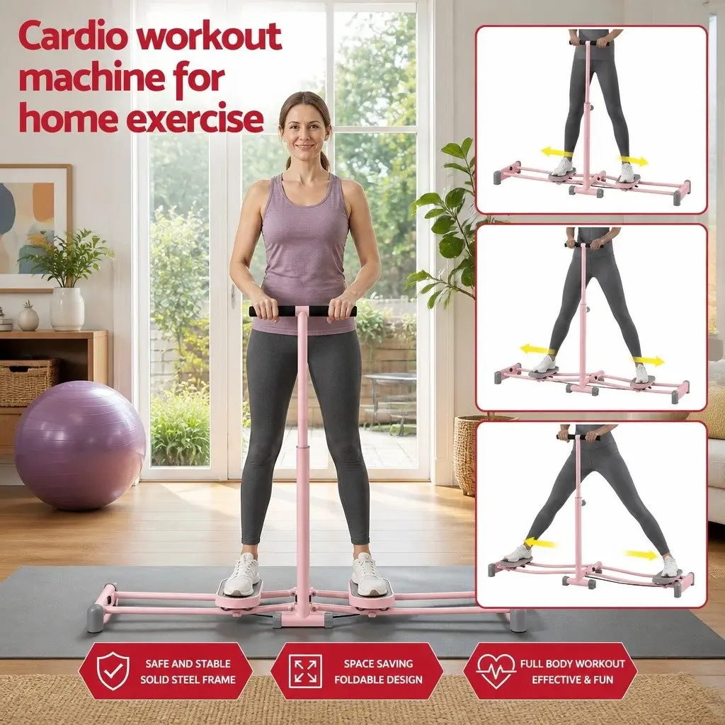Pink Foldable Ski Thigh Exercise Machine