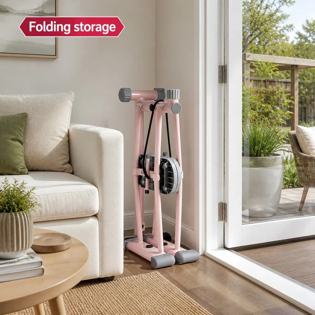 Pink Foldable Ski Thigh Exercise Machine