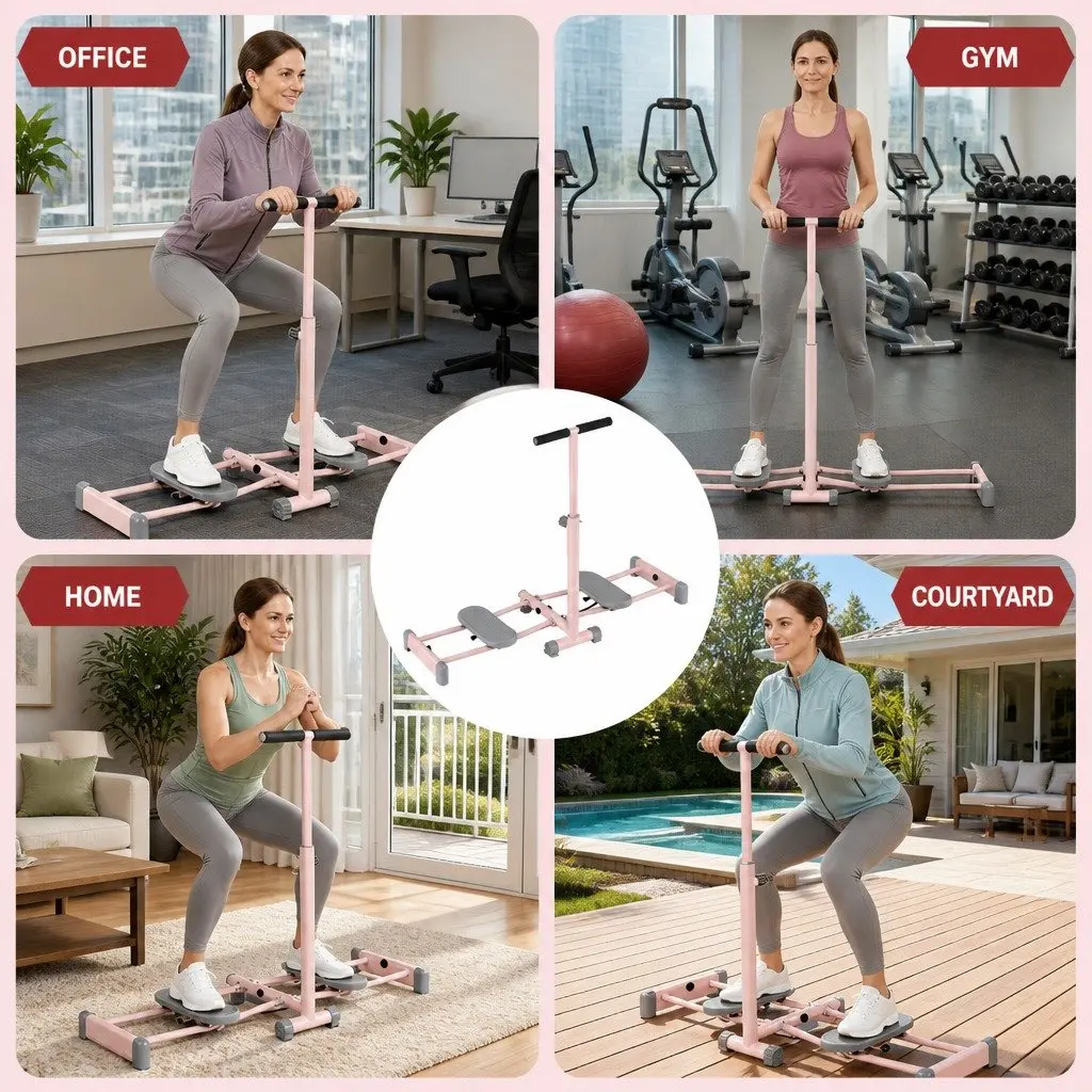 Pink Foldable Ski Thigh Exercise Machine