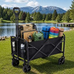 Folding Garden Cart Specifications: Steel Frame & 80 kg Capacity