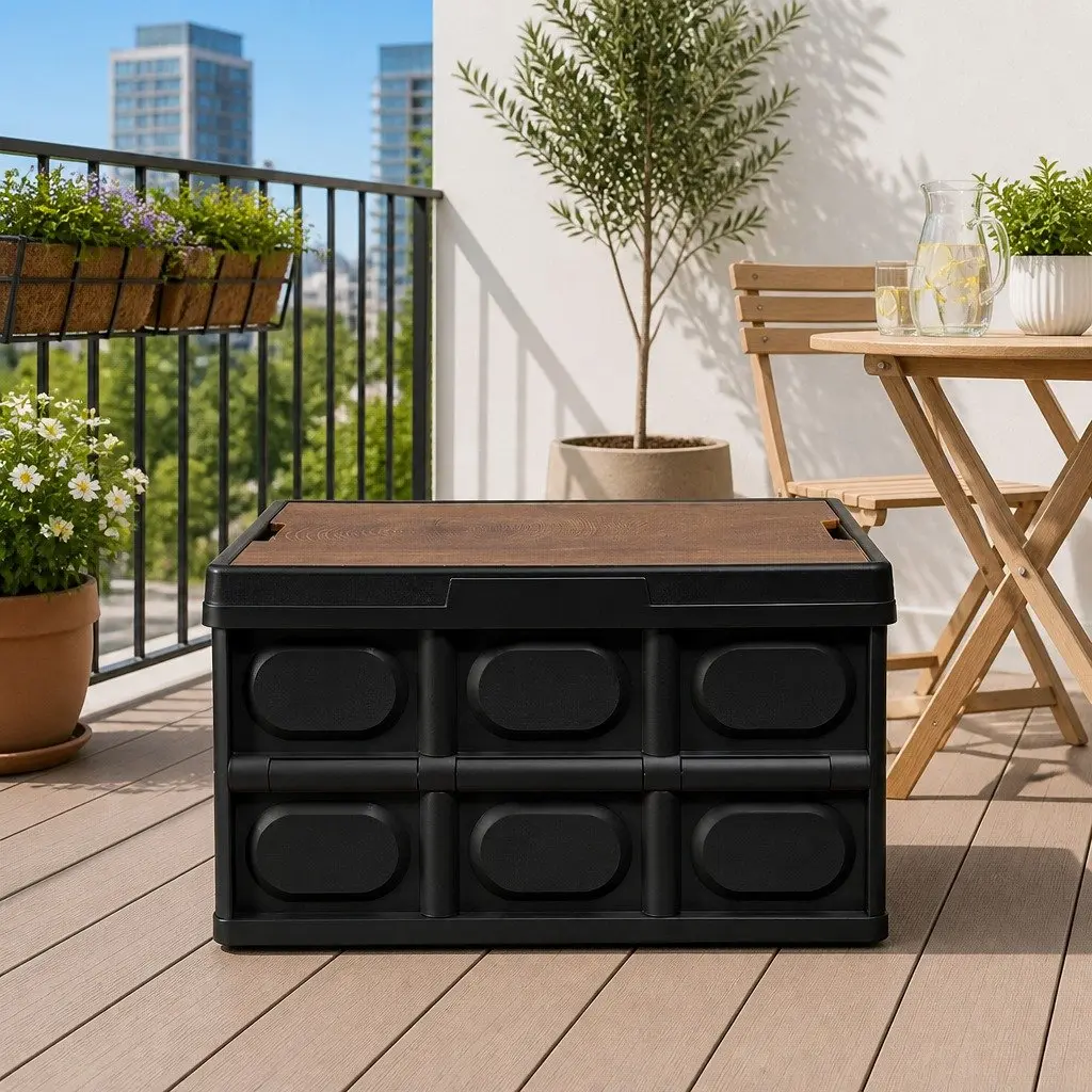 Collapsible Outdoor Storage Box 50L for Camping and Home Organization Black