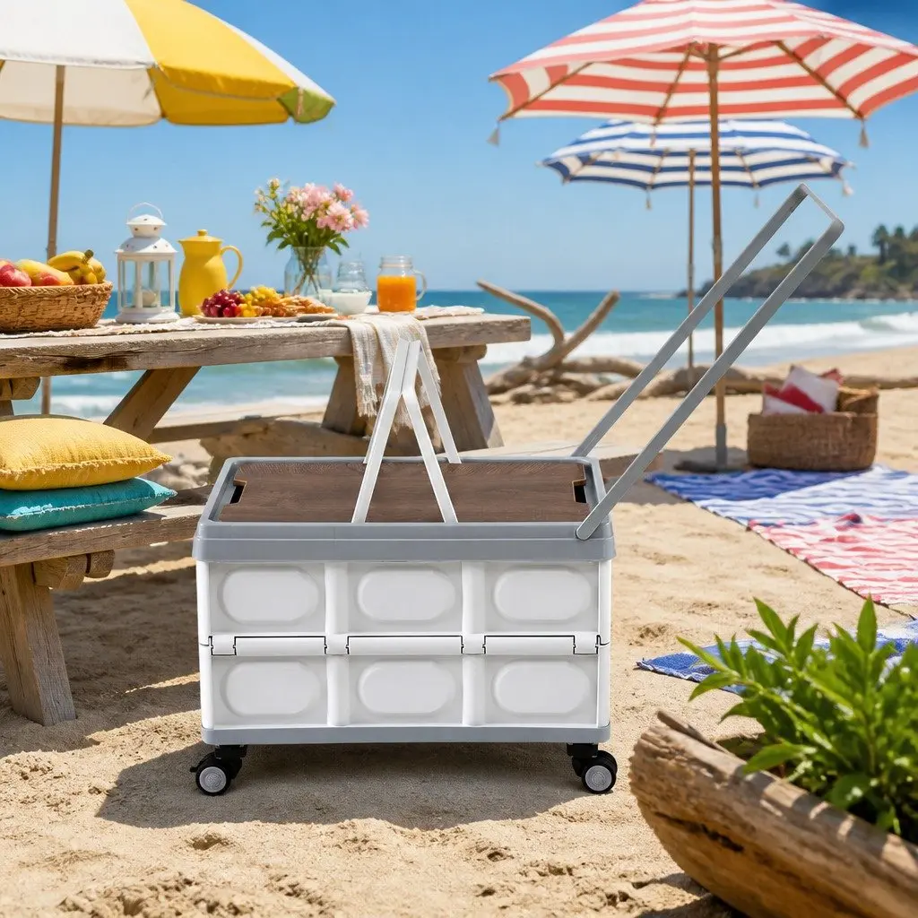 Collapsible Storage Box 54L Portable Folding Organizer for Home and Travel