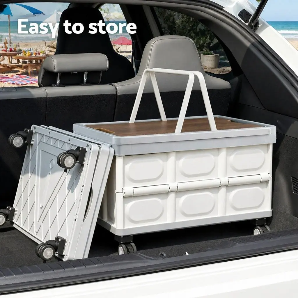 Collapsible Storage Box 54L Portable Folding Organizer for Home and Travel