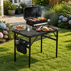 Dimensions-Focused Portable BBQ Table - 60x40x56cm
