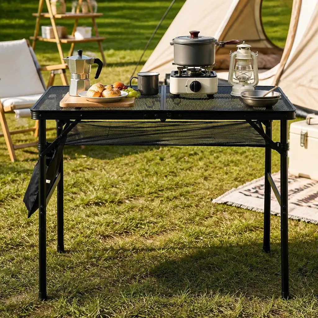 Portable Camping BBQ Table Foldable Lightweight Outdoor Grill Work Station